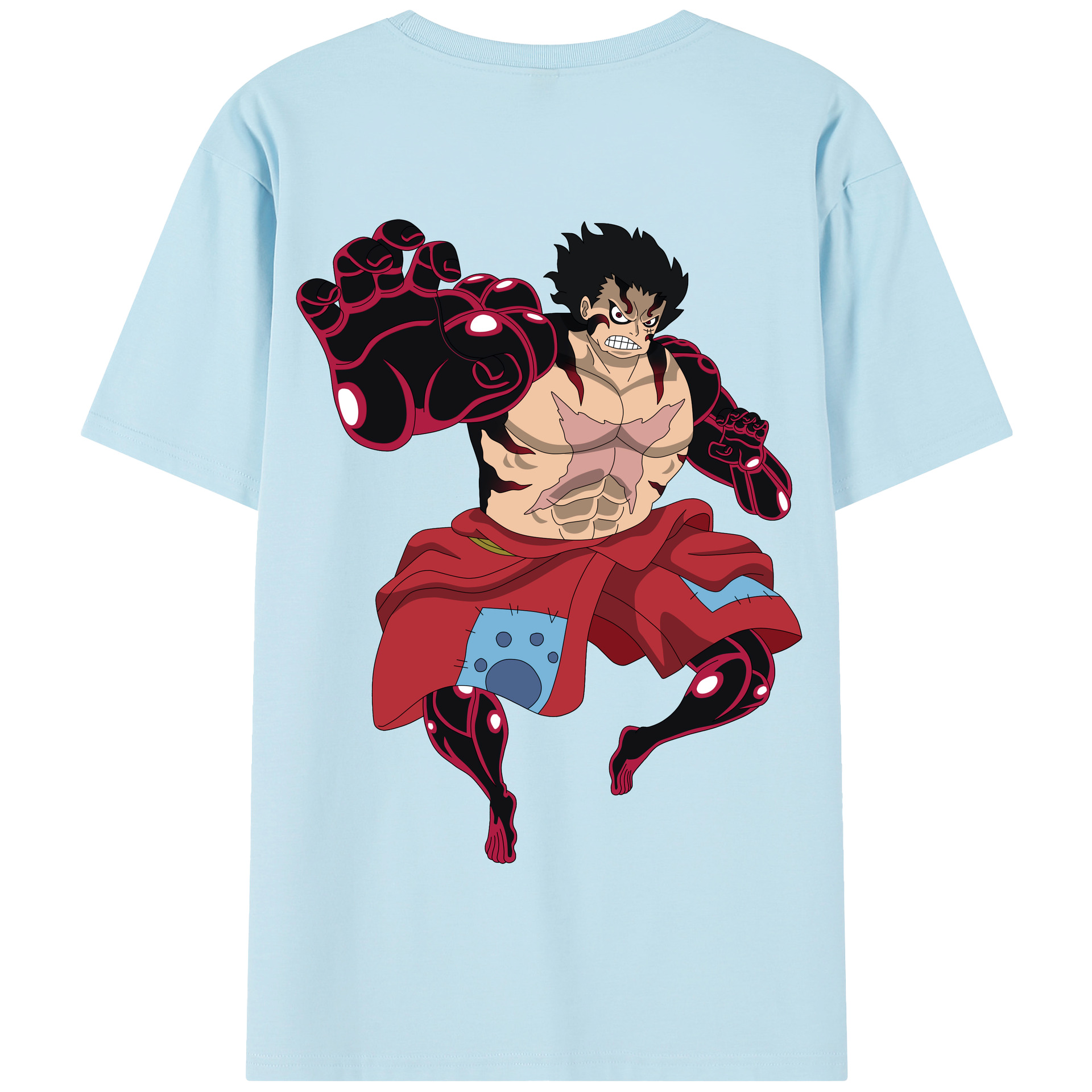 ワンピース モンキー・D・ルフィ ONE PIECE Monkey D. Luffy 綿100％半袖Tシャツ（背面プリント）